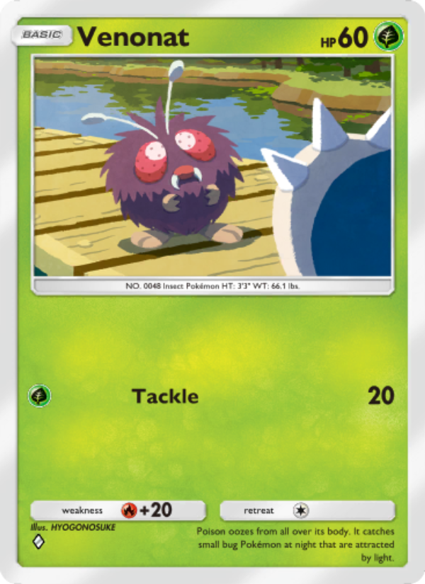Venonat 016/286 — Genetic Apex (English Pokémon TCG card)
