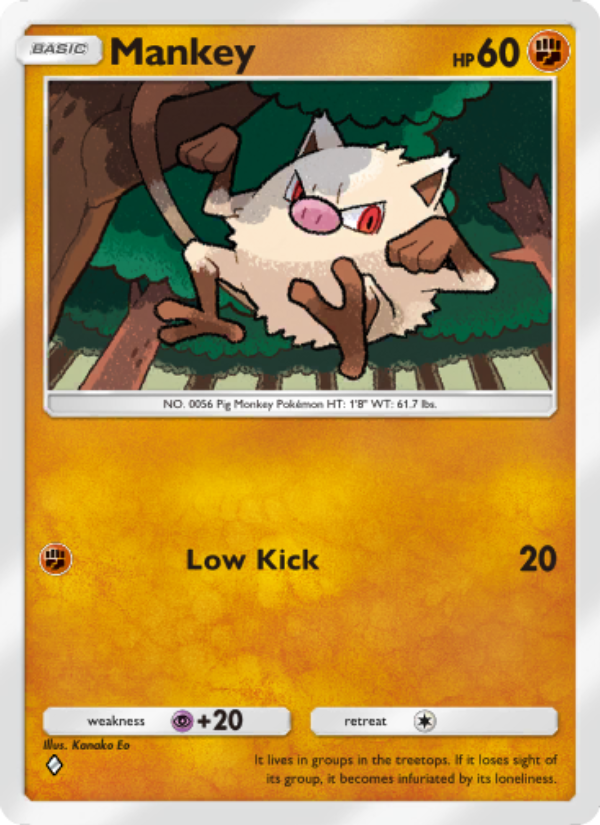 Mankey 141/286 — Genetic Apex (English Pokémon TCG card)
