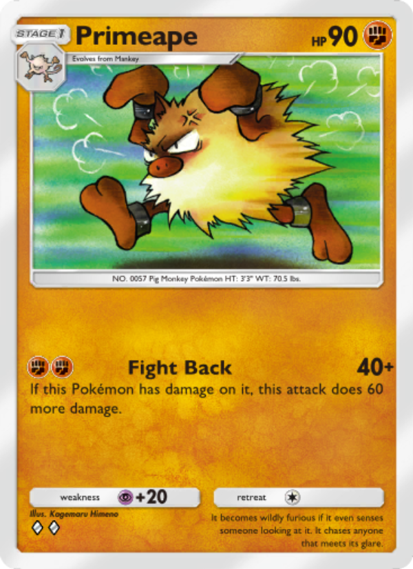 Primeape 142/286 — Genetic Apex (English Pokémon TCG card)