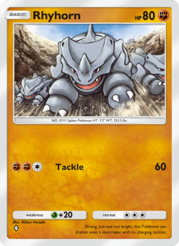 Rhyhorn 156/286 — Genetic Apex (English Pokémon TCG card)