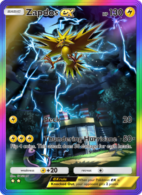 Zapdos ex 276/286 — Genetic Apex (English Pokémon TCG card)