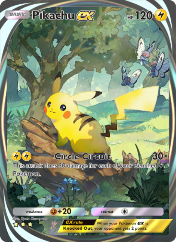 Pikachu ex 281/286 — Genetic Apex (English Pokémon TCG card)