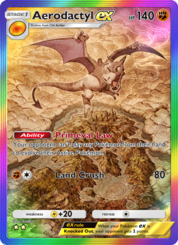 Aerodactyl ex 084/86 — Mythical Island (English Pokémon TCG card)