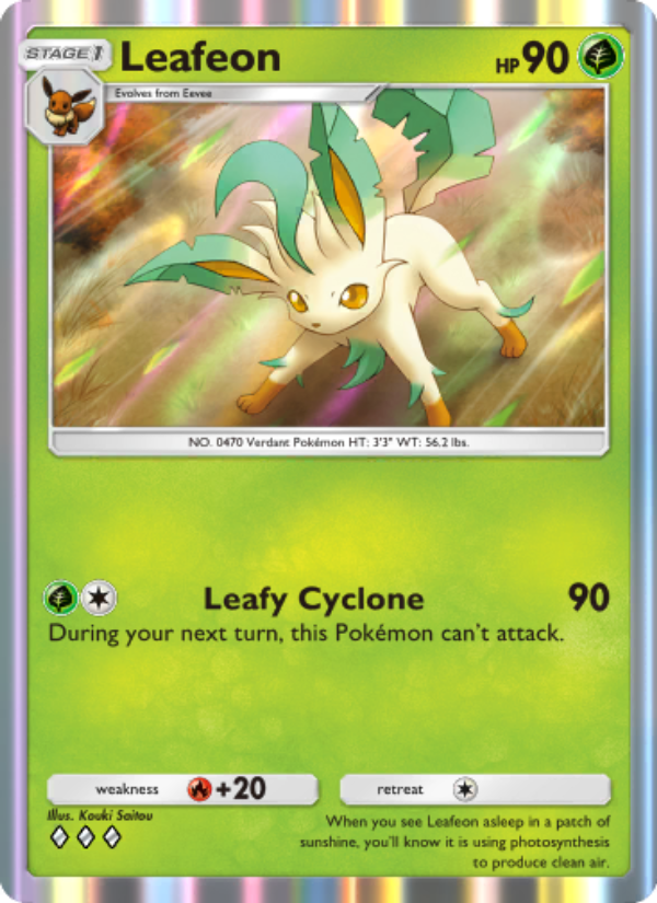 Leafeon 020/207 — Space-Time Smackdown (English Pokémon TCG card)