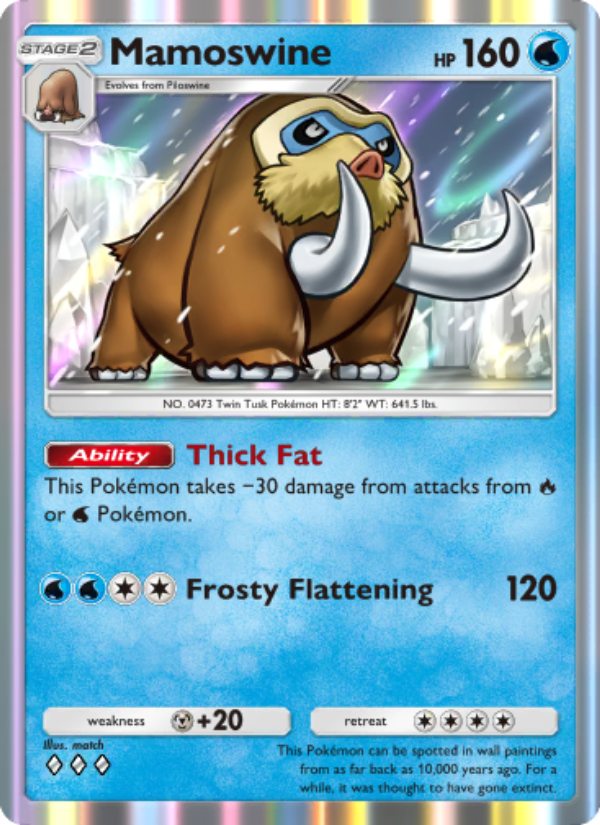 Mamoswine 033/207 — Space-Time Smackdown (English Pokémon TCG card)