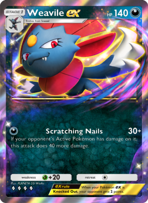 Weavile ex 099/207 — Space-Time Smackdown (English Pokémon TCG card)