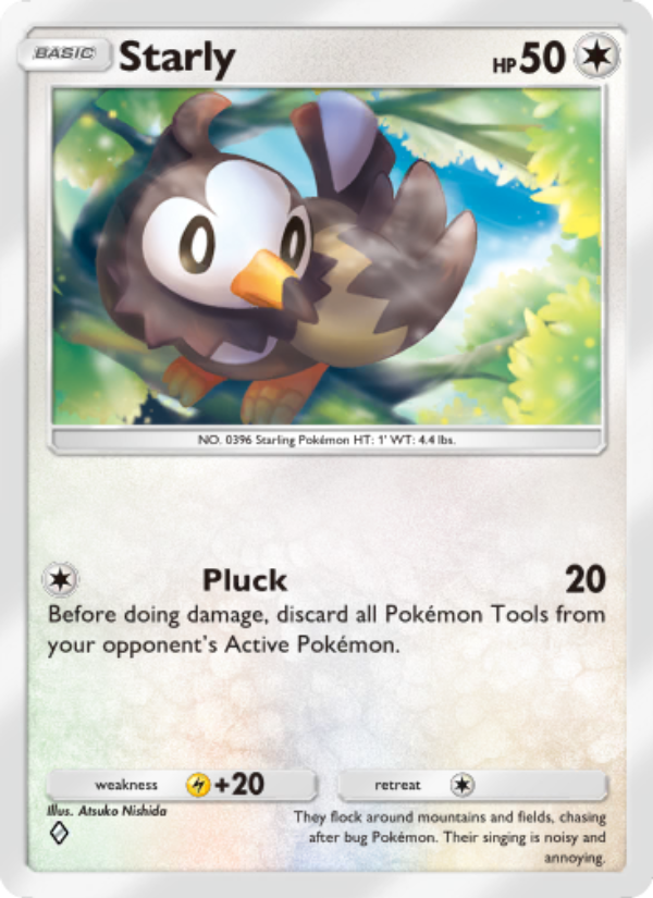 Starly 132/207 — Space-Time Smackdown (English Pokémon TCG card)