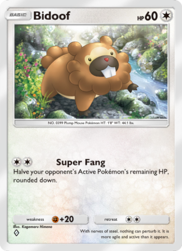 Bidoof 135/207 — Space-Time Smackdown (English Pokémon TCG card)