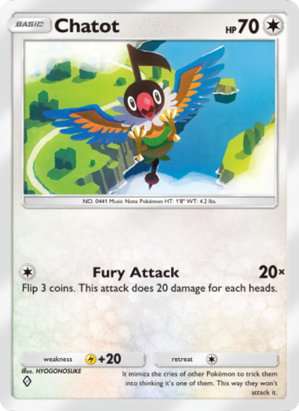 Chatot 141/207 — Space-Time Smackdown (English Pokémon TCG card)