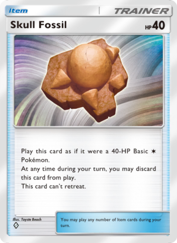 Skull Fossil 144/207 — Space-Time Smackdown (English Pokémon TCG card)