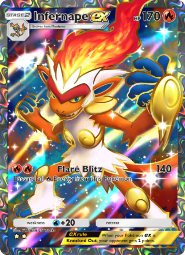 Infernape ex 181/207 — Space-Time Smackdown (English Pokémon TCG card)
