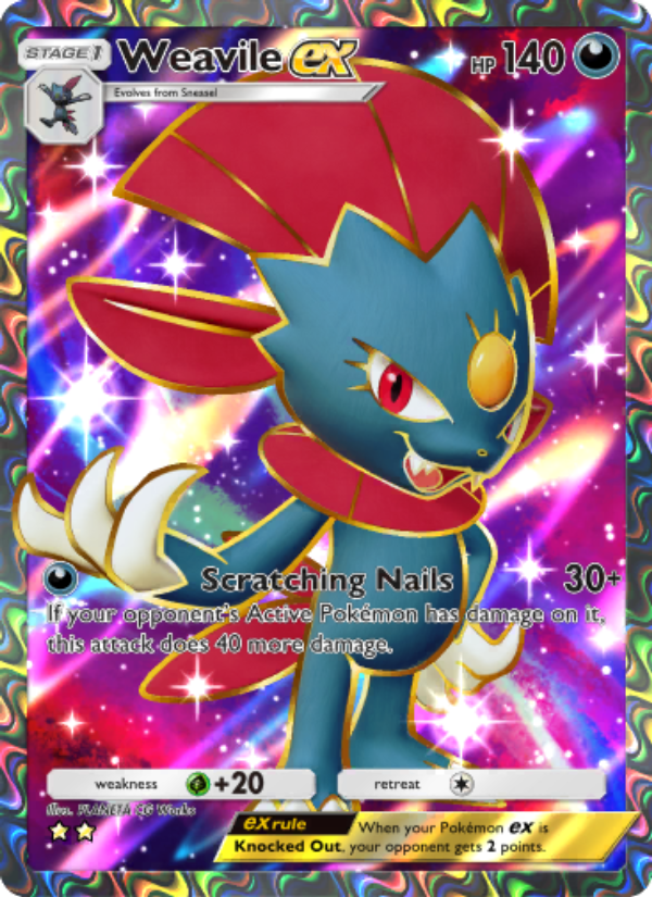 Weavile ex 186/207 — Space-Time Smackdown (English Pokémon TCG card)