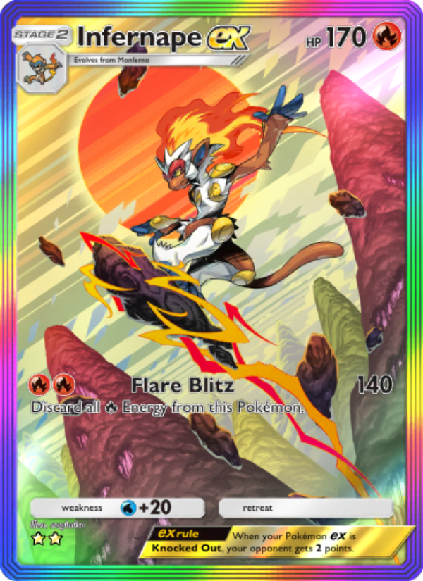Infernape ex 197/207 — Space-Time Smackdown (English Pokémon TCG card)