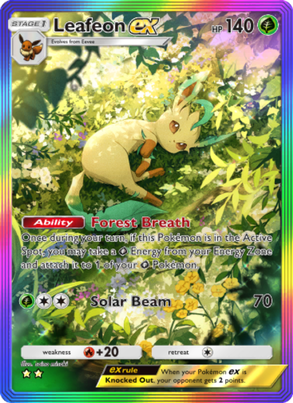 Leafeon ex 091/96 — Triumphant Light (English Pokémon TCG card)