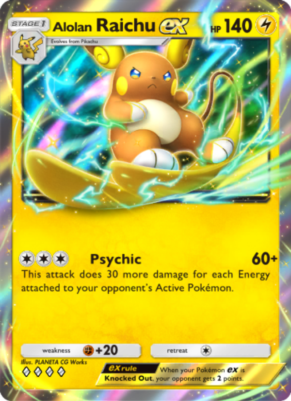 Alolan Raichu ex 058/239 — Celestial Guardians (English Pokémon TCG card)
