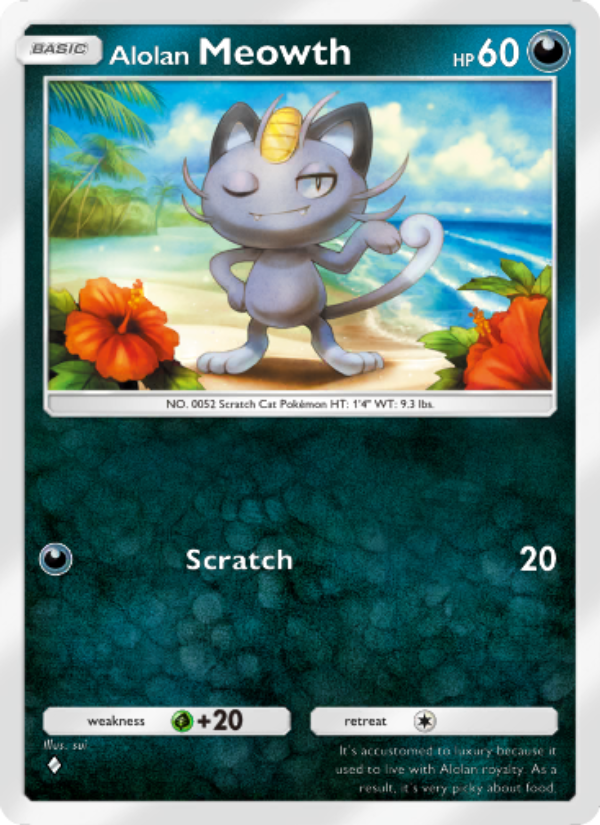 Alolan Meowth 108/239 — Celestial Guardians (English Pokémon TCG card)