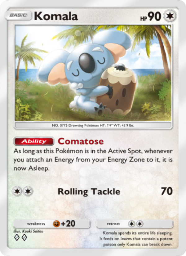 Komala 141/239 — Celestial Guardians (English Pokémon TCG card)