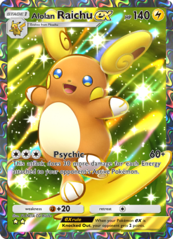 Alolan Raichu ex 185/239 — Celestial Guardians (English Pokémon TCG card)