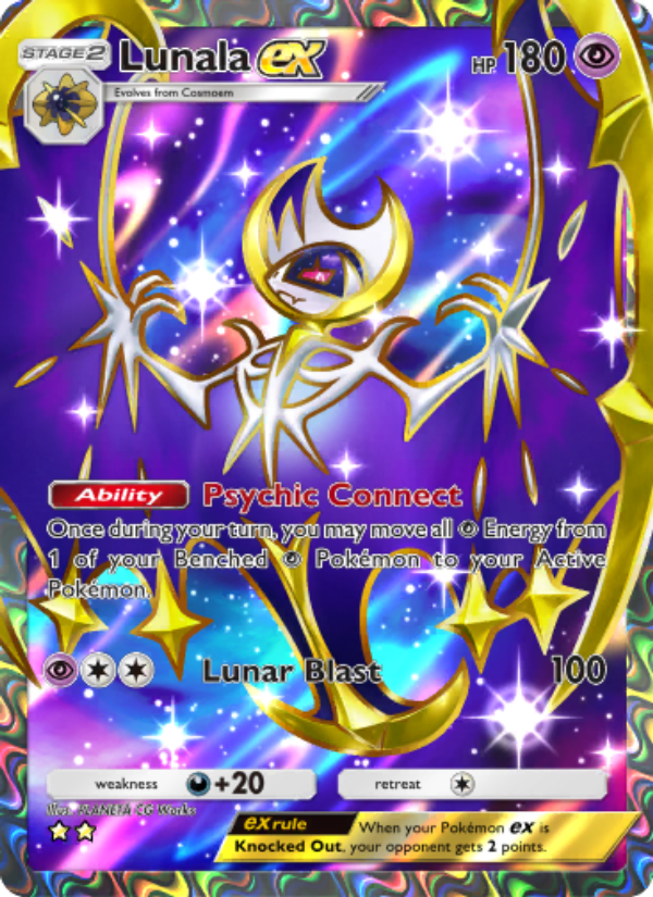 Lunala ex 186/239 — Celestial Guardians (English Pokémon TCG card)