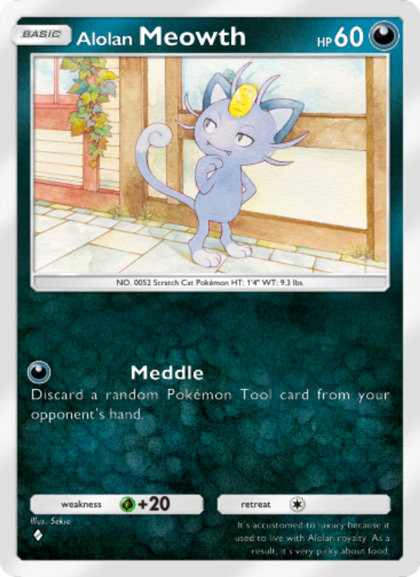 Alolan Meowth 037/103 — Extradimensional Crisis (English Pokémon TCG card)
