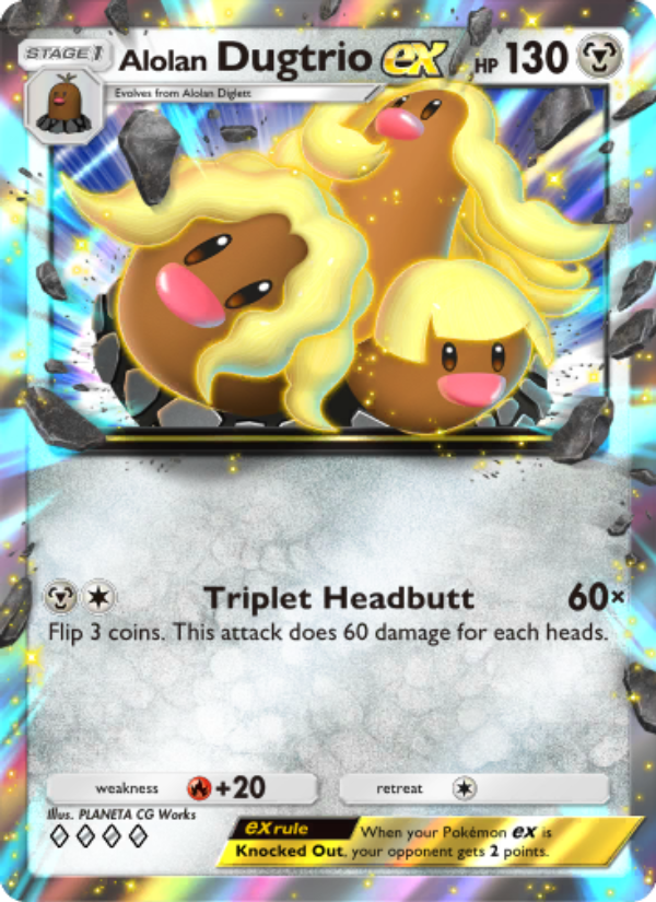 Alolan Dugtrio ex 047/103 — Extradimensional Crisis (English Pokémon TCG card)