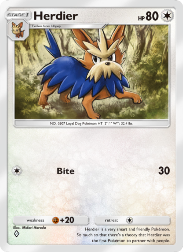 Herdier 055/103 — Extradimensional Crisis (English Pokémon TCG card)
