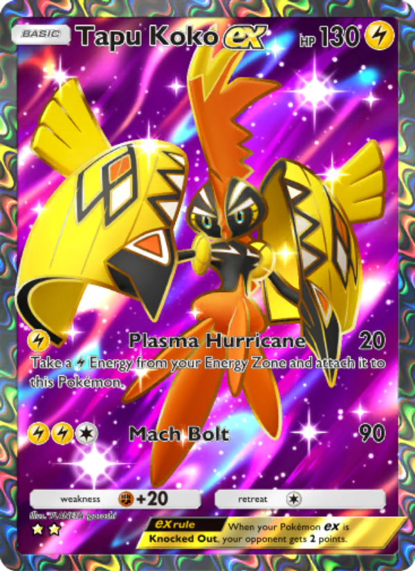 Tapu Koko ex 077/103 — Extradimensional Crisis (English Pokémon TCG card)