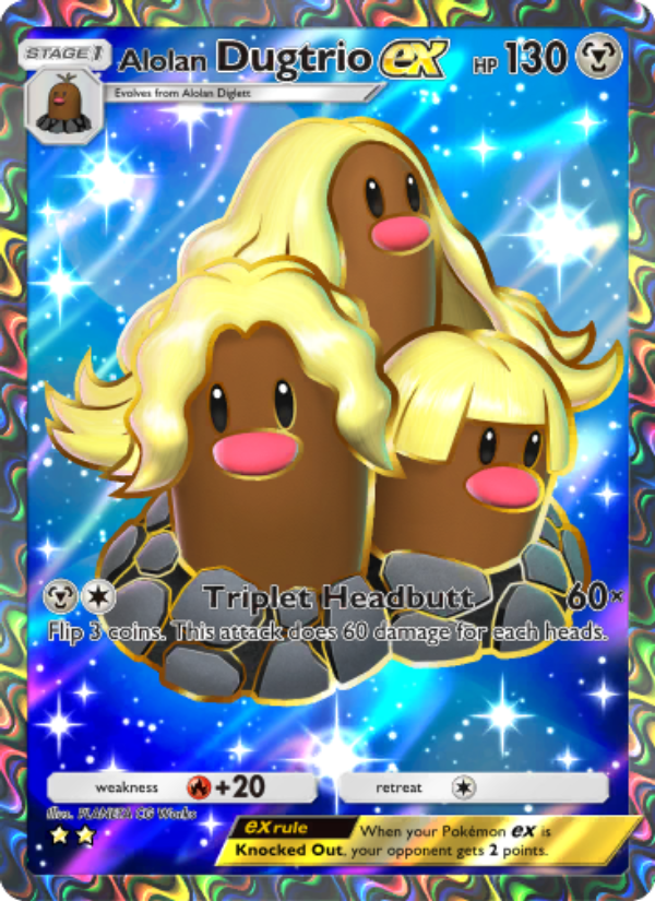 Alolan Dugtrio ex 080/103 — Extradimensional Crisis (English Pokémon TCG card)