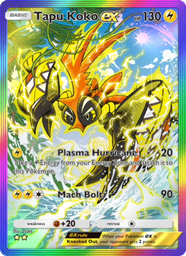Tapu Koko ex 084/103 — Extradimensional Crisis (English Pokémon TCG card)