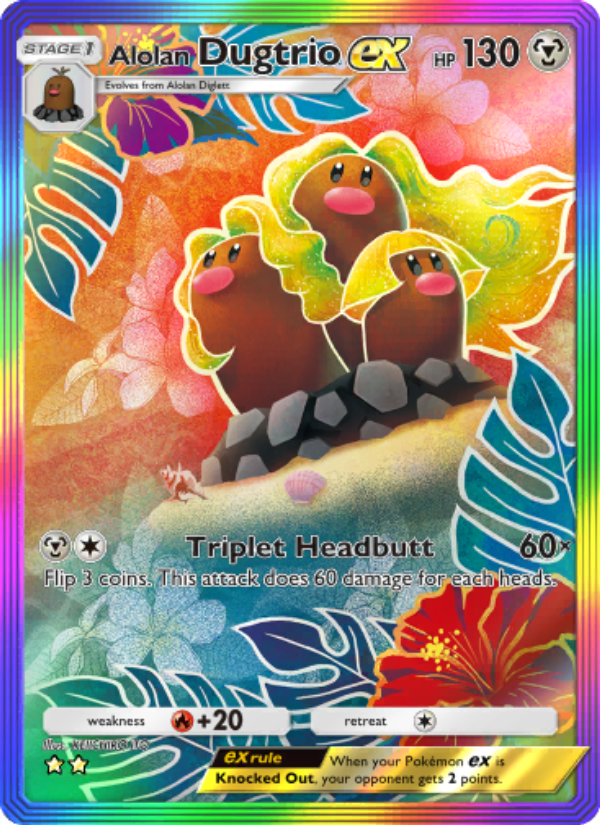 Alolan Dugtrio ex 087/103 — Extradimensional Crisis (English Pokémon TCG card)