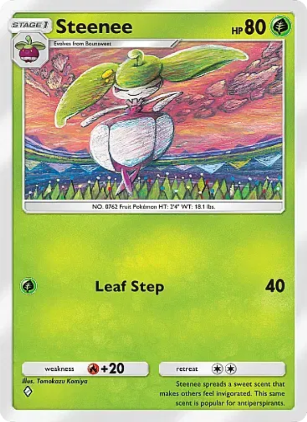 Steenee 004/107 — Eevee Grove (English Pokémon TCG card)
