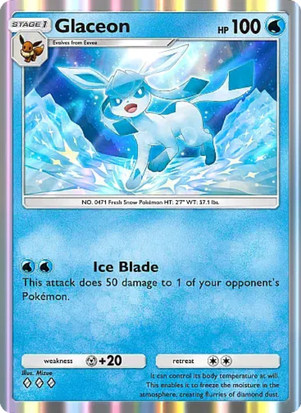 Glaceon 017/107 — Eevee Grove (English Pokémon TCG card)