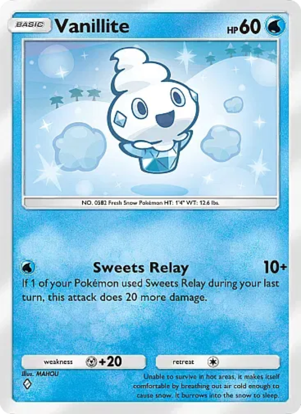 Vanillite 018/107 — Eevee Grove (English Pokémon TCG card)