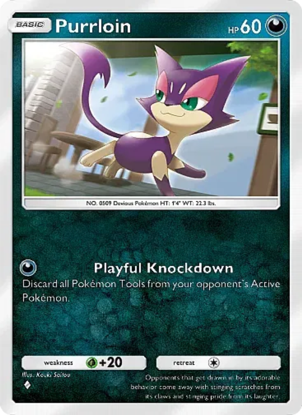 Purrloin 045/107 — Eevee Grove (English Pokémon TCG card)