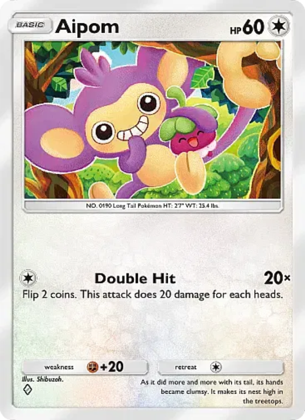 Aipom 058/107 — Eevee Grove (English Pokémon TCG card)