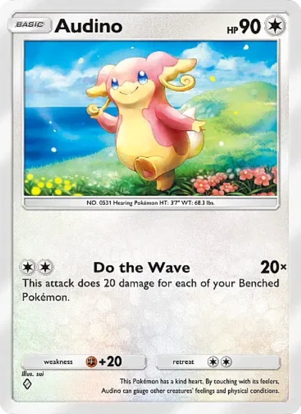 Audino 061/107 — Eevee Grove (English Pokémon TCG card)