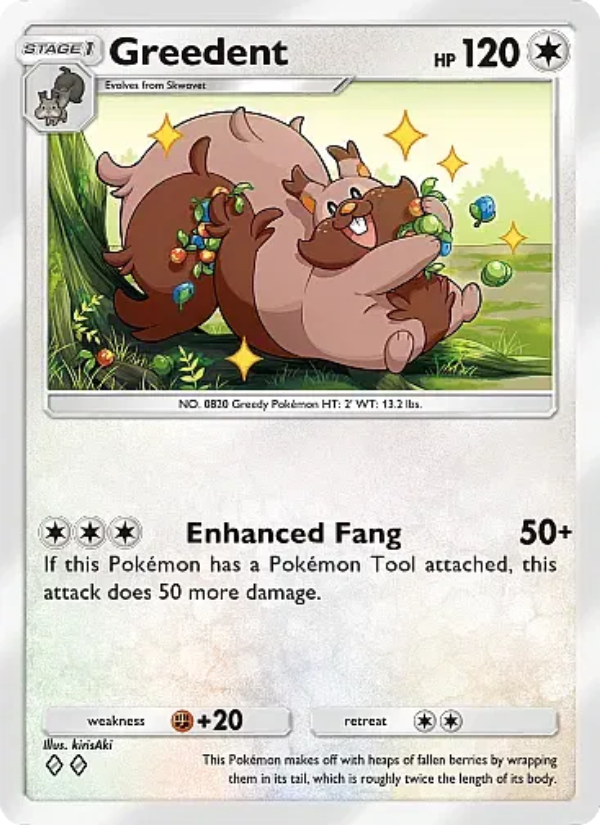 Greedent 065/107 — Eevee Grove (English Pokémon TCG card)