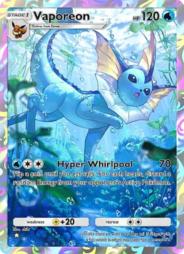 Vaporeon 072/107 — Eevee Grove (English Pokémon TCG card)
