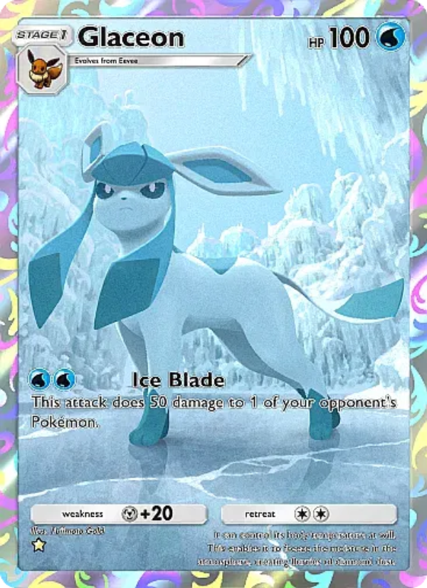 Glaceon 073/107 — Eevee Grove (English Pokémon TCG card)