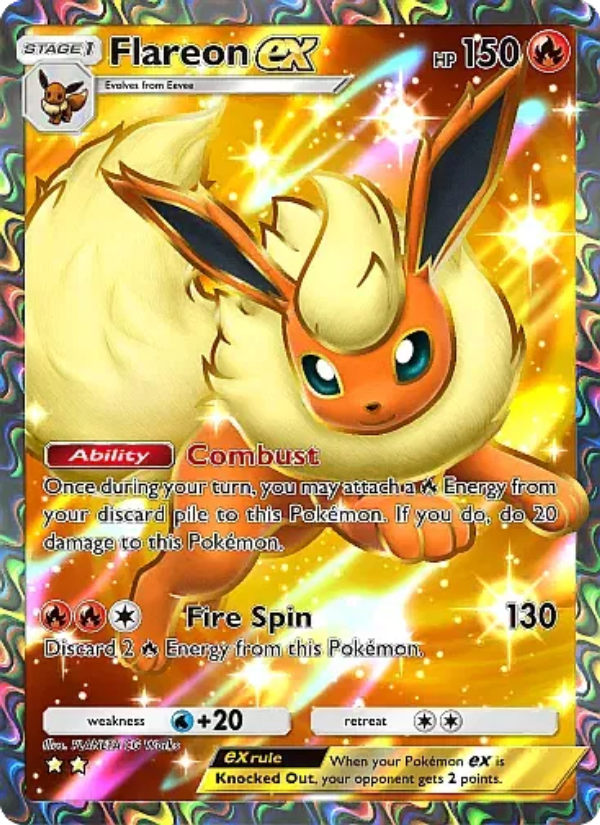 Flareon ex 079/107 — Eevee Grove (English Pokémon TCG card)