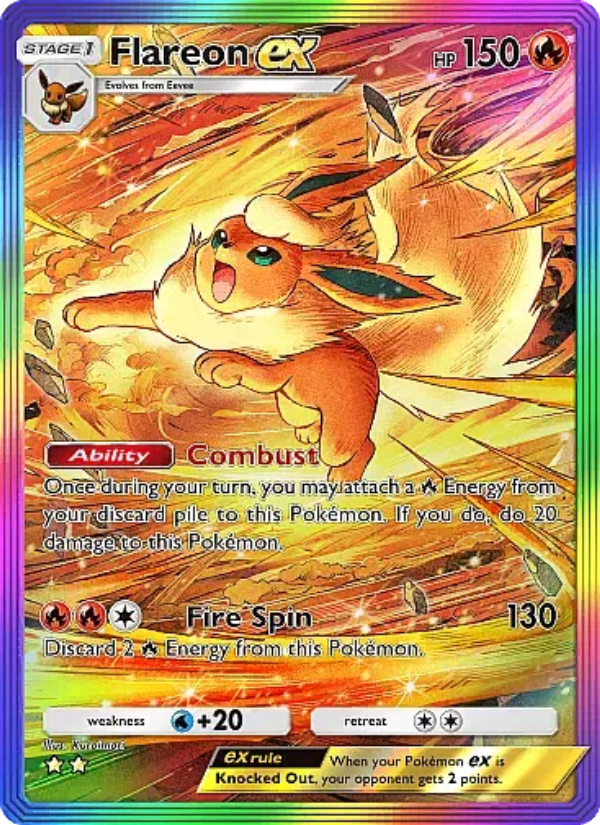 Flareon ex 087/107 — Eevee Grove (English Pokémon TCG card)