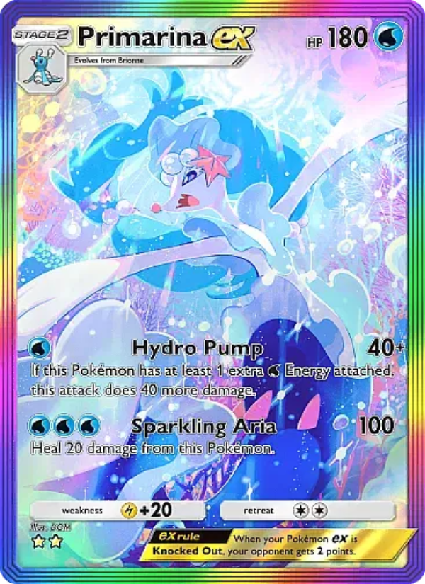 Primarina ex 088/107 — Eevee Grove (English Pokémon TCG card)