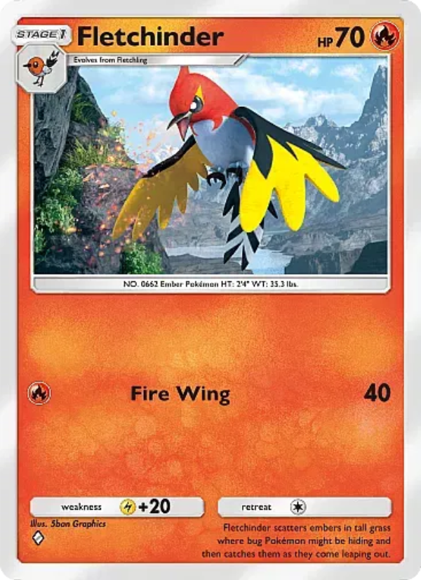 Fletchinder 011/105 — Secluded Springs (English Pokémon TCG card)