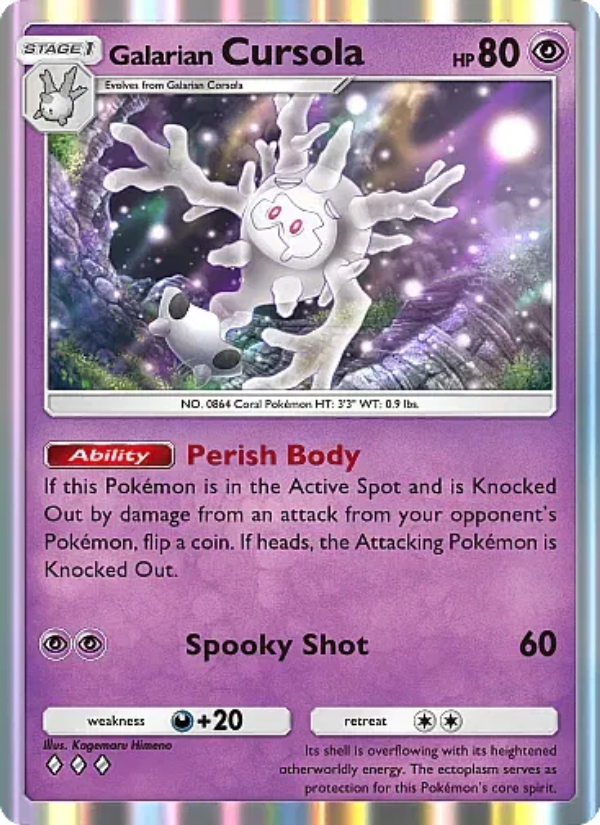Galarian Cursola 035/105 — Secluded Springs (English Pokémon TCG card)