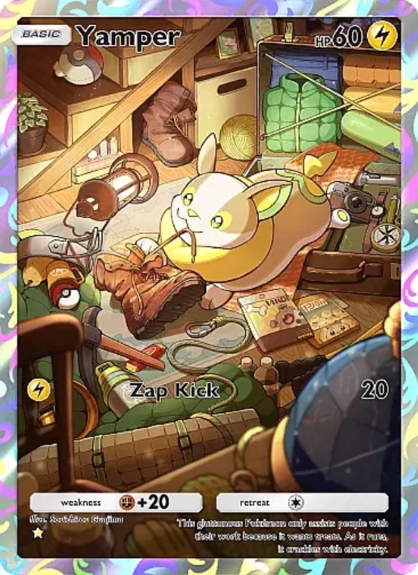 Yamper 074/105 — Secluded Springs (English Pokémon TCG card)