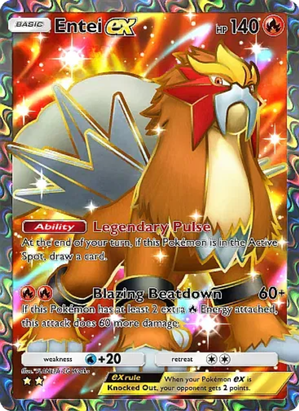 Entei ex 079/105 — Secluded Springs (English Pokémon TCG card)