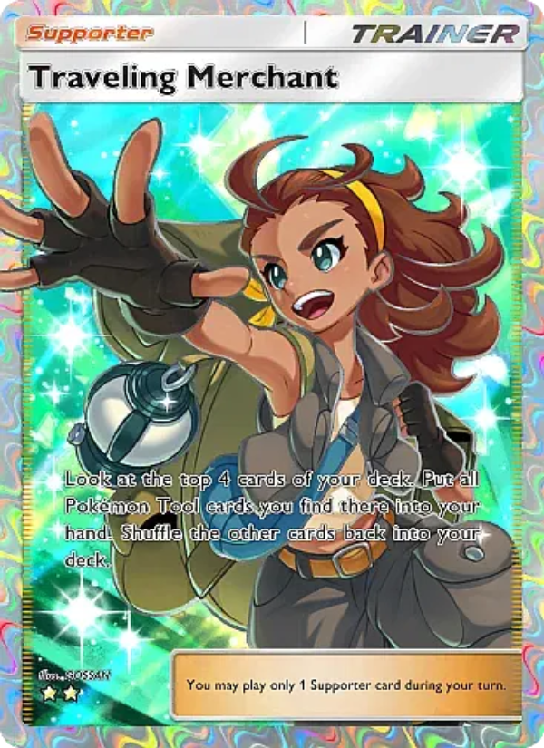 Traveling Merchant 084/105 — Secluded Springs (English Pokémon TCG card)