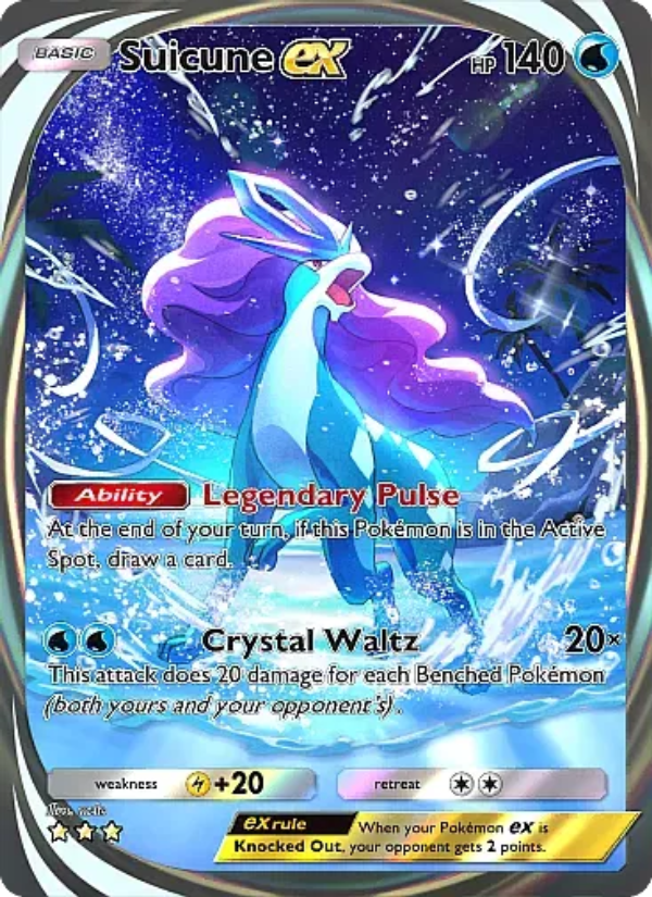 Suicune ex 090/105 — Secluded Springs (English Pokémon TCG card)