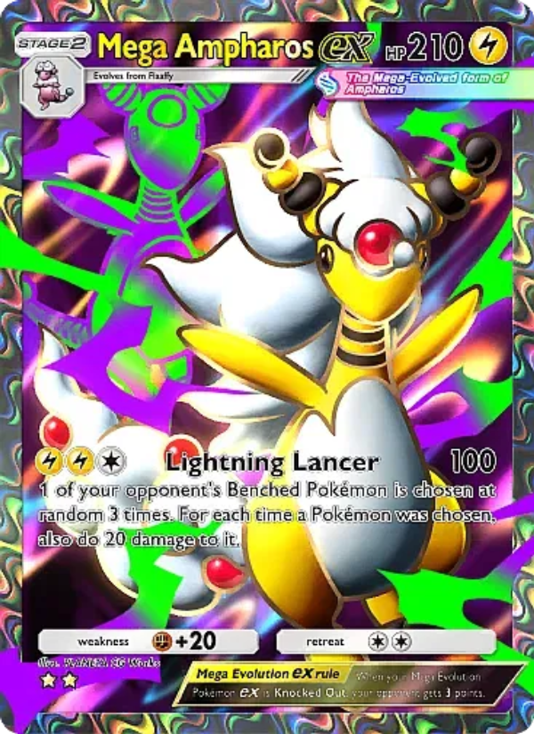 Mega Ampharos ex 258/331 — Mega Rising (English Pokémon TCG card)