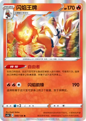 Cinderace 049 — Dynamax Clash (Flame) (Chinese Pokémon TCG card)